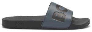 Hugo Boss Italian-made slides with large logo detail - Style Aryeh_Slid_npvlg (50536835) grau