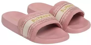 Superdry Webbing Interest Pool Slide Sandal ash rose