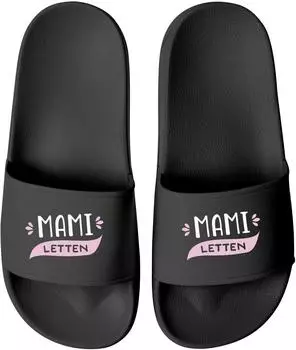 MoonWorks Bath Slippers Mom Grandma Slides schwarz/weiß