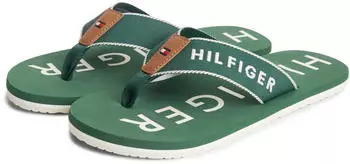 Tommy Hilfiger Essential Beach Sandal (FM0FM01369) grün – Atmungsaktive Materialien beschleunigen die Trocknung