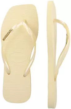 Havaianas Slim Square Logo Metallic (4148257) buttercream/white
