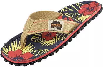 Gumbies Original Islander denim hibiscus/beige