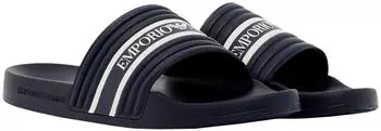 Emporio Armani Glazed Metal Slide Sandal mz685 blue/white