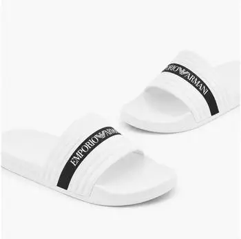 Emporio Armani Men's Bath Slippers white/blue/white