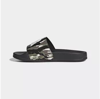 Adidas ADILETTE SHOWER LOGO KIDS SANDALE core schwarz/chalk wei&szlig;/tent gr&uuml;n