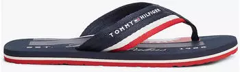 Tommy Hilfiger Nyc Beach Sandal / Premium Comfort Lth Toe Sandal / Flip-Flops desert sky blau