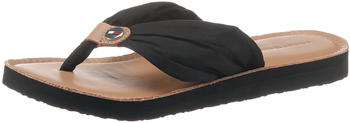 Tommy Hilfiger Ruched Leather Footbed Flip-Flops black