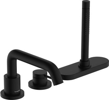 Hansgrohe Tecturis S 3-Loch Einhebel-Wannenrandmischer mit sBox mattschwarz (73447670)