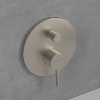 Villeroy & Boch Dawn Einhebelmischer f&uuml;r Wanne & Dusche nickel geb&uuml;rstet (TVS10635311064)
