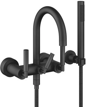 Dornbracht Tara Wannenbatterie f&uuml;r Wandmontage mit Garnitur (Schwarz matt, 25133882-33)