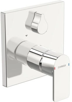 Hansa Stela Einhebelmischer Fertigmontageset für Wanne/Brause mit eckiger Rosette chrom (87849073)