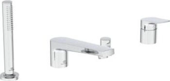 Ideal Standard La Dolce Vita Wannen-4-Loch-Armatur für Wannenrand mit Auslauf mit Handbrause-Set verchromt (BD671AA)
