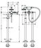 Hansgrohe Montreux 2-Griff Wannenarmatur bodenstehend mit Hebelgriffen Polished Red Gold (16553300)