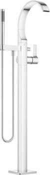 Dornbracht CYO Wannen-Einhandbatterie mit Standrohr, freistehende Montage, Schlauchbrausegarnitur, Messing gebürstet (25863811-28)