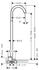 Hansgrohe Uno Wanneneinlauf bodenstehend, gebogen, brushed black chrome (38412340)