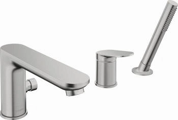 Duravit Wave 3-Loch Wannenarmatur Edelstahl gebürstet (WA5260000070)