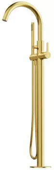 Steinberg Serie 341 Freistehende Wannenarmatur mit Schwallauslauf, Brushed Gold (341 1800 BG)