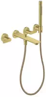 hansgrohe 3-Loch Fertigset Wannemisch.Wand UP 49481950 ohne Struktur, Brushed Brass,