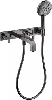 Hansgrohe Axor Citterio 3-Loch Wannenarmatur Unterputz Polished Black Chrome (39441330)