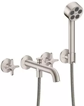 Hansgrohe AXOR One 3-Loch Wannenarmatur Unterputz Edelstahl Optic (48443800)