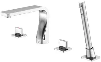 Steinberg 230 Wannenrand-Armatur 4-Loch mit Handbrause, Chrom (2302400)