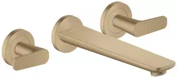 Hansgrohe Citterio C Unterputz-Wannenarmatur Cubic Cut Zweigriffmischer Bronze geb&uuml;rstet (49483140)