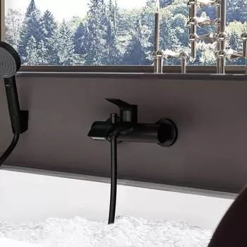 Hansgrohe Vivenis Einhebel-Wannenarmatur Aufputz, Schwarz Matt (75423670)