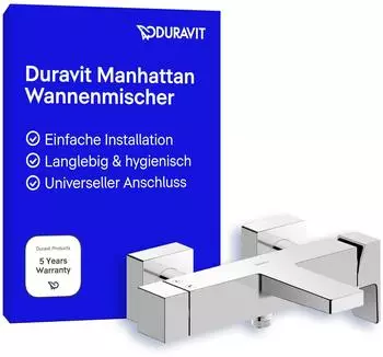 Duravit Manhattan Einhebel-Wannenmischer Aufputz Chrom 196mm (MH5230000010)