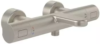 Villeroy & Boch Universal Aufputz-Wannenarmatur mit Thermostat, Nickel geb&uuml;rstet (TVT00000100064)