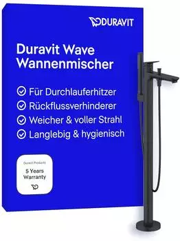 Duravit Wave Wannenarmatur Bodenmontage Einhebelmischer, schwarz matt (WA5250000046)