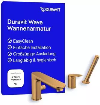 Duravit Wave 3-Loch Wannenarmatur Einhebelmischer Bronze Geb&uuml;rstet (WA5260000004)