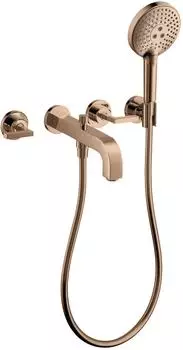 Hansgrohe Citterio 3-Loch Wannenarmatur Unterputz mit Hebelgriff, Polished Red Gold (39448300)