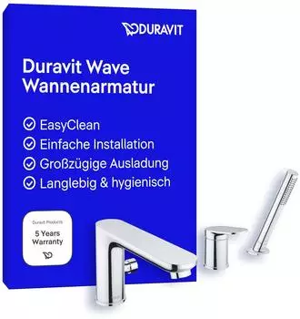 Duravit Wave 3-Loch Wannenarmatur Einhebelmischer Chrom (WA5260000010)