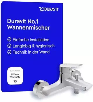 Duravit No.1 Badewannen- und Duscharmatur Wandmontage Einhebelmischer Chrom (N15230000010)