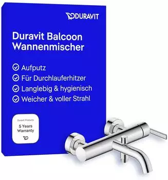 Duravit Balcoon Wannenarmatur Aufputz Wandmontage chrom Hochglanz (BA5230000010)
