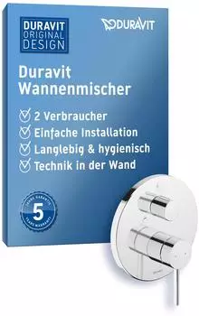 Duravit Circle Wannenarmatur Unterputz f&uuml;r 2 Verbraucher, Chrom (CE5210012010)