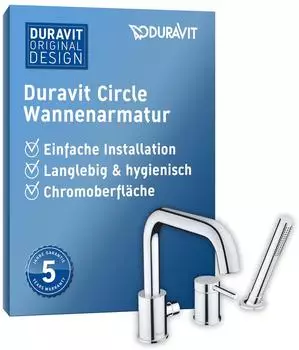 Duravit Circle 3-Loch Wannenarmatur Wannenrandmontage 215mm chrom (CE5260000010)