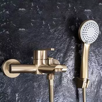 Rea Ontario Wand-Badewannenarmatur Einhebelmischer geb&uuml;rstetes Gold (REA-B5513)