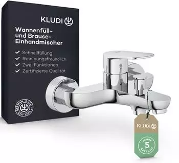 Kludi X1 Wannenf&uuml;ll- und Brause-Einhandmischer Chrom (326910575)