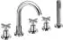 Sapho AXIA 5-Loch Wannenrand-Armatur mit Handbrause, Chrom (532)