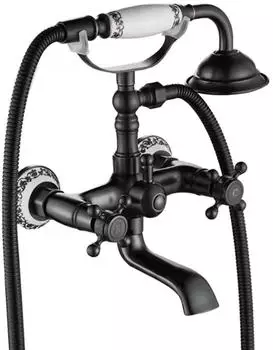 Rea Rustico Badewannenarmatur mit Handbrause, Schwarz (REA-B0701)