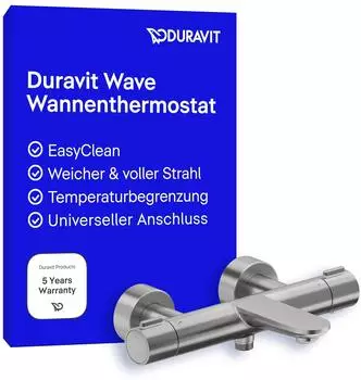 Duravit Wave Wannenarmatur Aufputz, Edelstahl geb&uuml;rstet (WA5220000070)