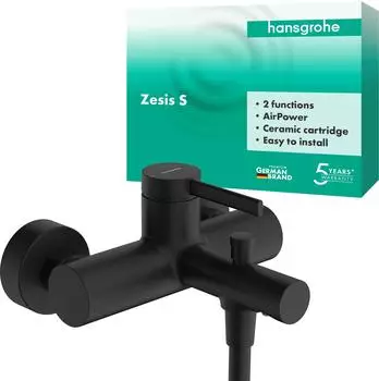 Hansgrohe Zesis S Wannen- und Duscharmatur Wandmontage schwarz matt (74420670)