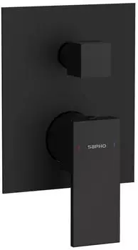 Sapho CUBEMIX Unterputz-Duscharmatur 2 Ausg&auml;nge schwarz matt (CM042B)