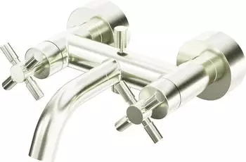Steinberg Serie 250 Wannen-Zweigriffarmatur Aufputz, gebürstetes Nickel (2501100BN)