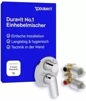 Duravit No. 1 Einhebel-Wannenmischer Unterputz mit Grundk&ouml;rper, Badarmaturen,