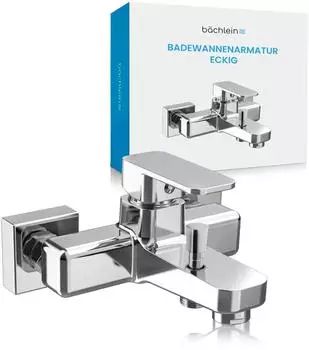 B&auml;chlein Junias Badewannenarmatur, Einhand, eckig, chrom/schwarz