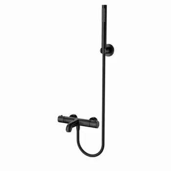 Aloni Wannenarmatur mit Thermostat und Handbrause, schwarz matt (CR6004-7MB)