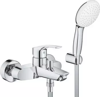 GROHE Eurosmart Einhand-Wannenarmatur Aufputz mit Brausegarnitur (25276003)