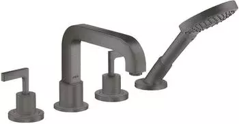 Hansgrohe Citterio 4-Loch Wannenrandarmatur Zweigriffmischer, gebürstet schwarz chrom (39446340)